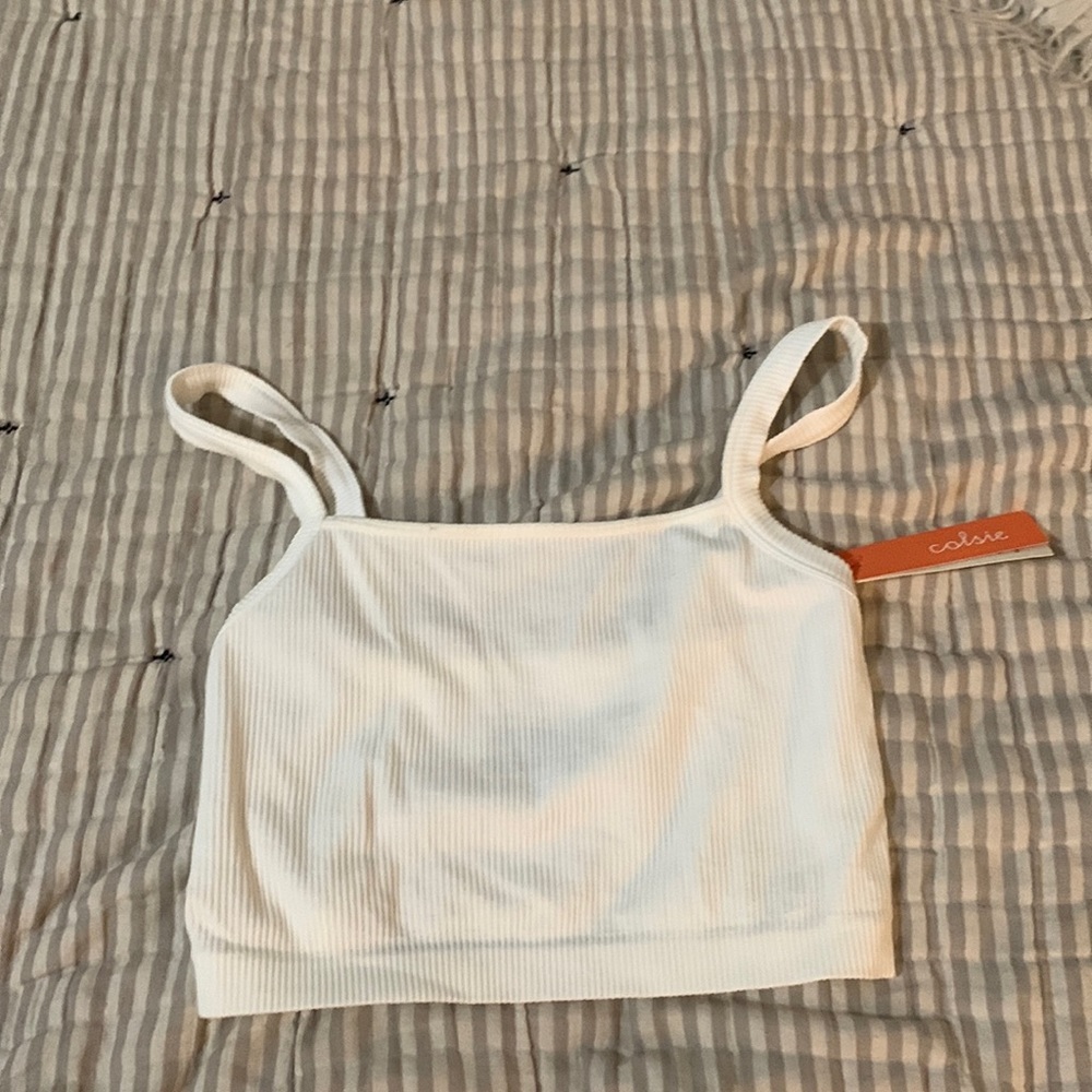 White Colsie Crop Top In Size Medium